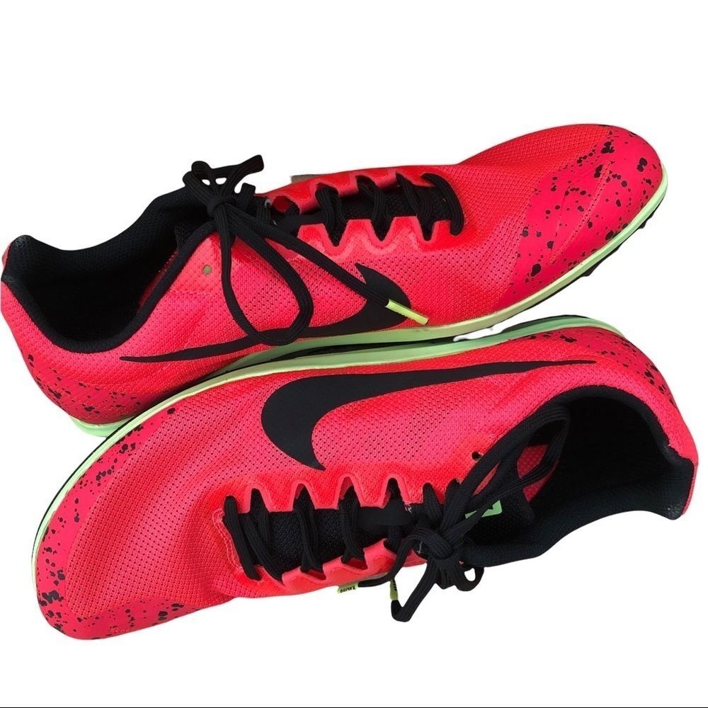 NIKE Zoom Rival Track Spikes Red Orbit Black Lime Blast Size 9
